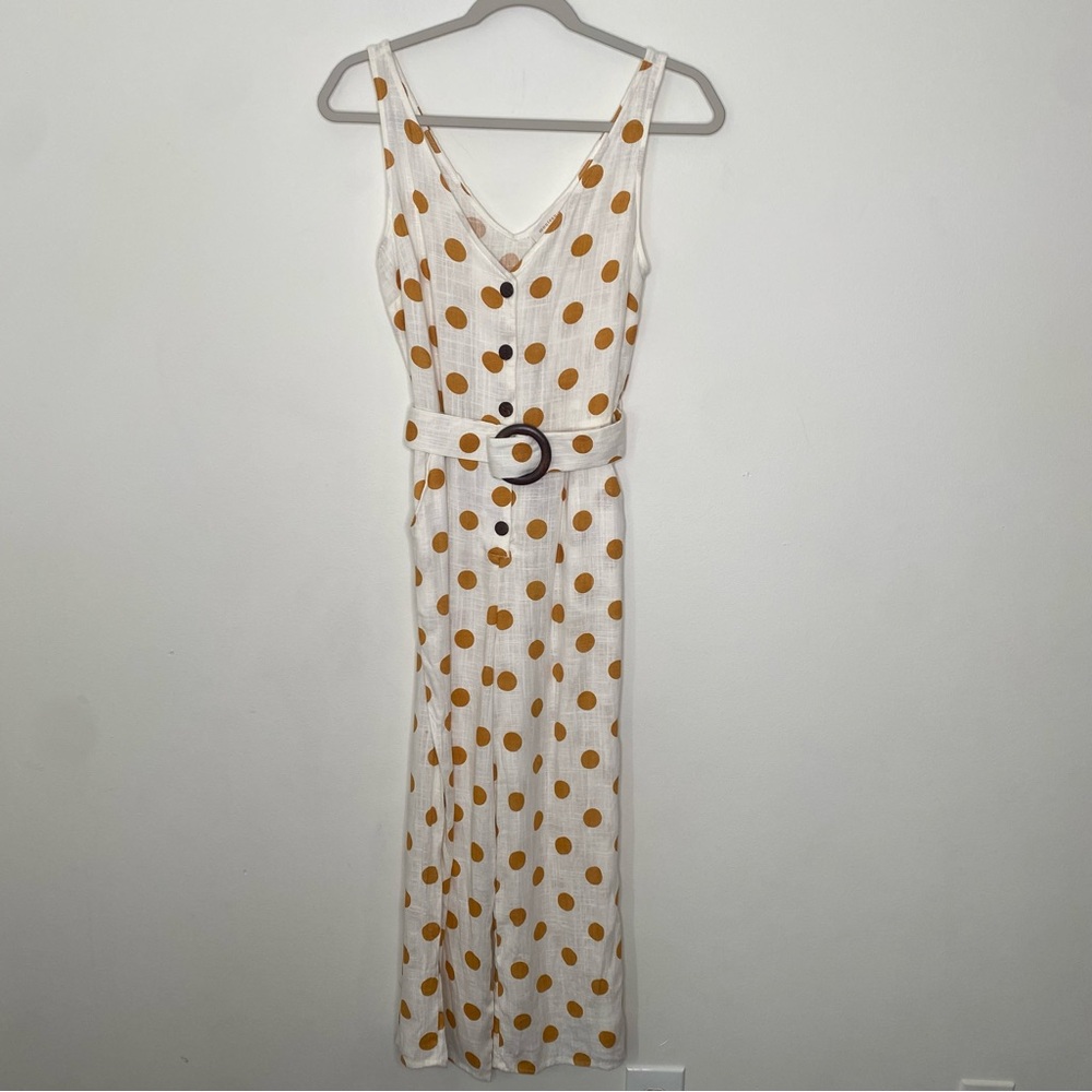 Monteau Los Angeles Polka Dot Sleeveless Jumpsuit Sz S - Picture 2 of 16